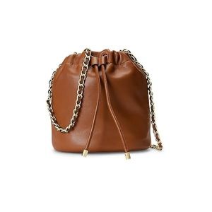 🆕 Lauren Ralph Lauren “Emmy” Napa Leather Bucket Bag Crossbody